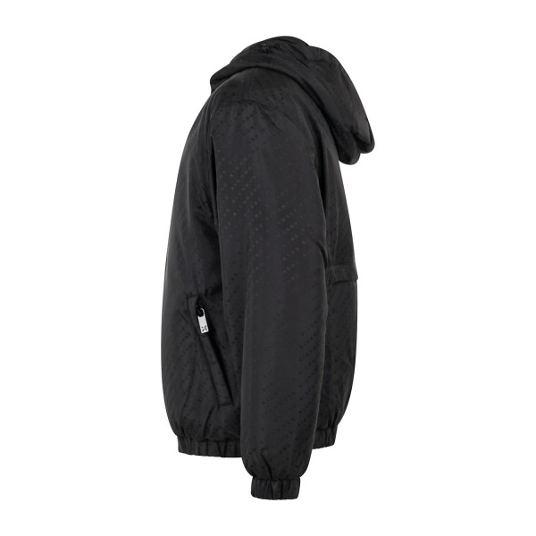 Richmond X - Giubbotto piumino nero con cappuccio con stampa logo regular fit