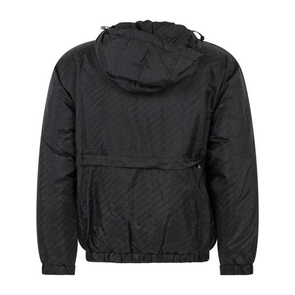 Richmond X - Giubbotto piumino nero con cappuccio con stampa logo regular fit
