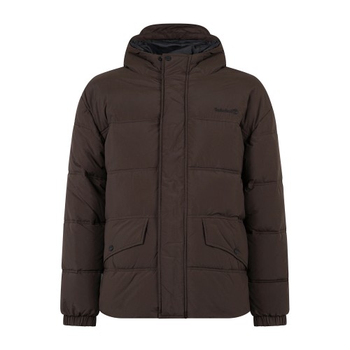 Timberland - Giubbotto marrone idrorepellente con cappuccio relaxed fit per