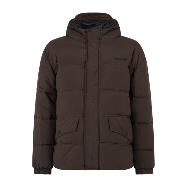 Timberland - Giubbotto marrone idrorepellente con cappuccio relaxed fit per