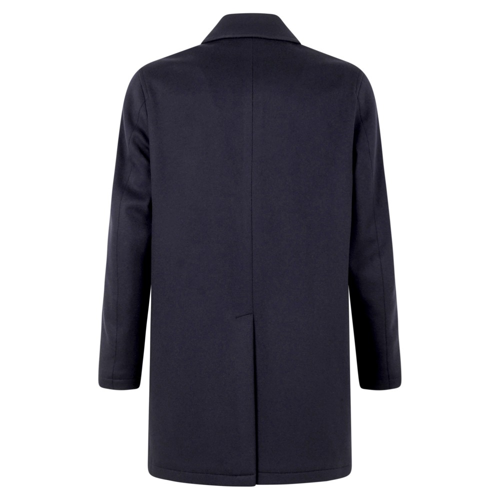 Sartoria Latorre - Cappotto Marco blu monopetto in lana e cashmere per uomo |