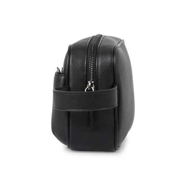 Armani Exchange - Beauty case nero in ecopelle logo metallico per uomo |