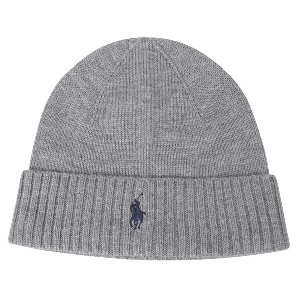 Polo Ralph Lauren - Cappello grigio in lana merinos con logo ricamato sul