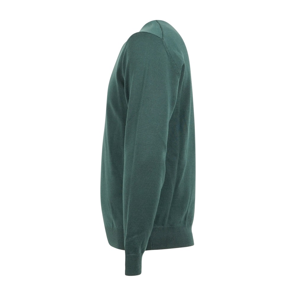 MASQ - Maglione girocollo verde lana merinos extrafine per uomo | m5625-5000