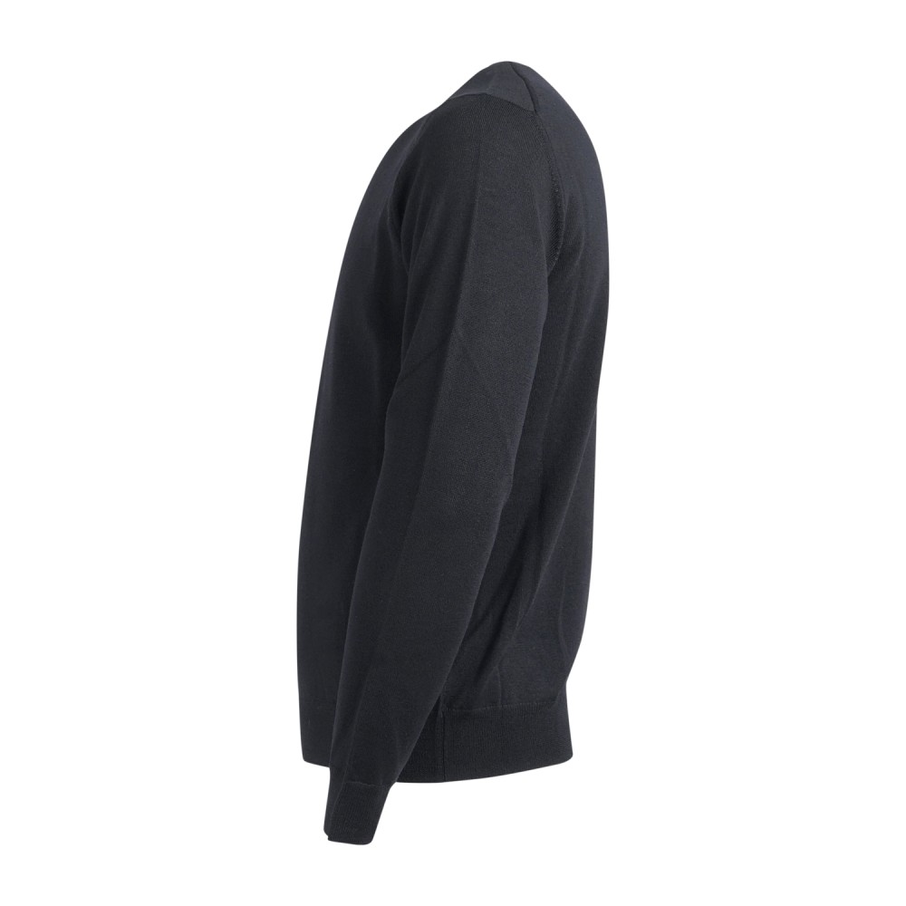 MASQ - Maglione girocollo nero lana merinos extrafine per uomo | m5625-5000