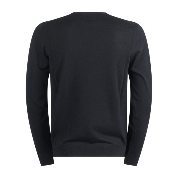 MASQ - Maglione girocollo nero lana merinos extrafine per uomo | m5625-5000