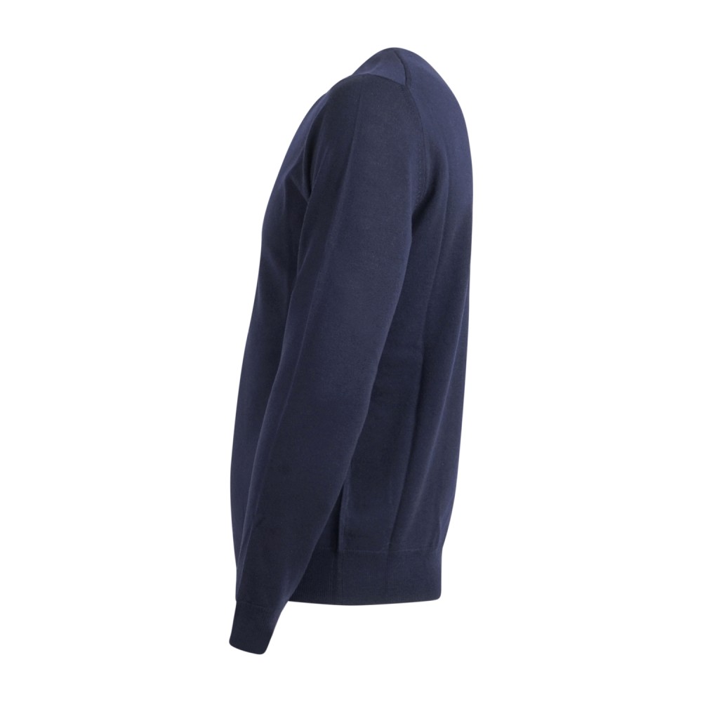 MASQ - Maglione girocollo blu lana merinos extrafine per uomo | m5625-5000