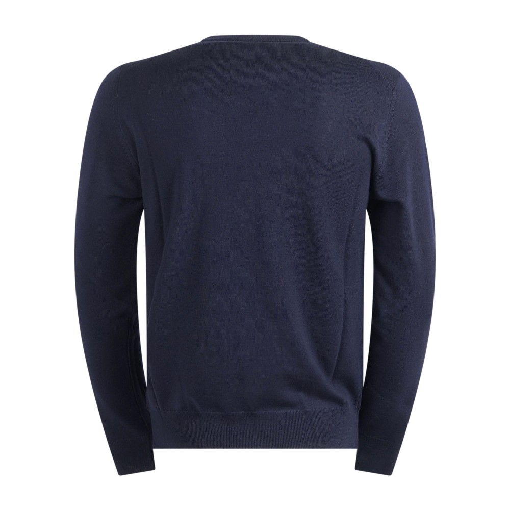 MASQ - Maglione girocollo blu lana merinos extrafine per uomo | m5625-5000