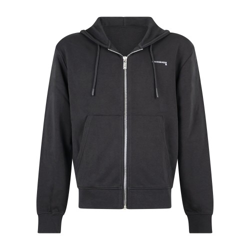 Richmond X - Felpa cappuccio Dayale nera in cotone logo ricamato per uomo |