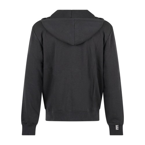 Richmond X - Felpa cappuccio Dayale nera in cotone logo ricamato per uomo | 2