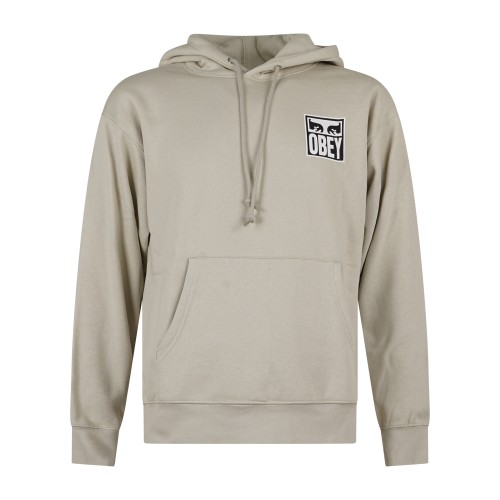 Obey - Felpa con cappuccio Eyes Icon beige con stampa logo per uomo | 112843126