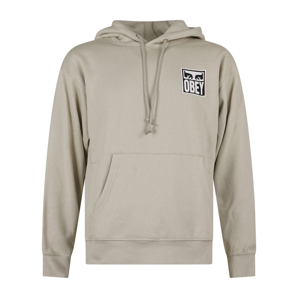 Obey - Felpa con cappuccio Eyes Icon beige con stampa logo per uomo | 112843126