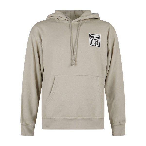 Obey - Felpa con cappuccio Eyes Icon beige con stampa logo per uomo | 112843126