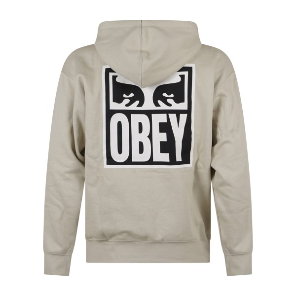 Obey - Felpa con cappuccio Eyes Icon beige con stampa logo per uomo | 112843126