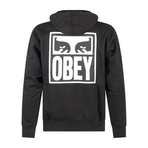 Obey - Felpa con cappuccio Eyes Icon nera con stampa logo per uomo | 112843126 2