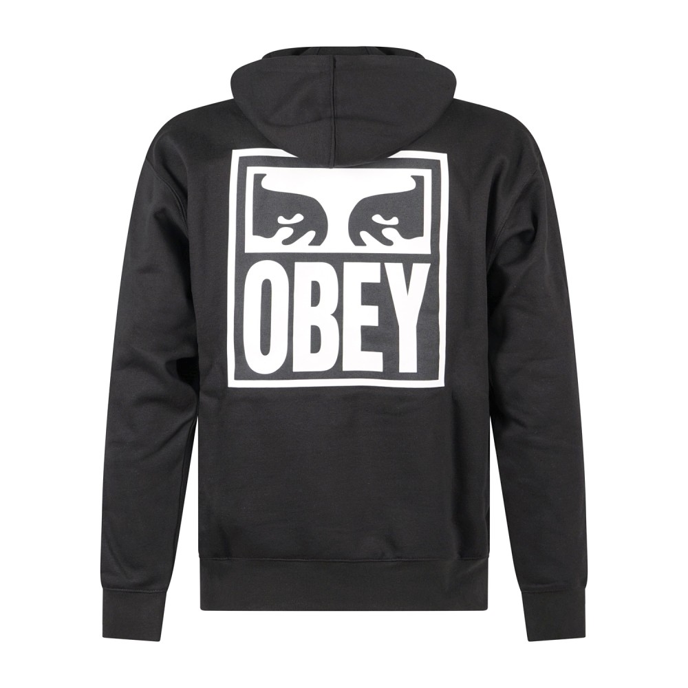 Obey - Felpa con cappuccio Eyes Icon nera con stampa logo per uomo | 112843126
