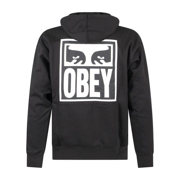 Obey - Felpa con cappuccio Eyes Icon nera con stampa logo per uomo | 112843126