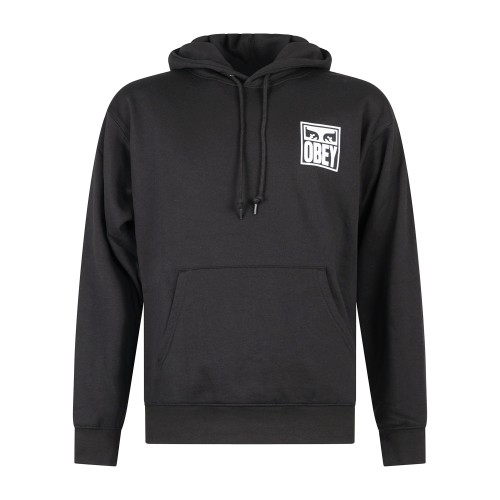 Obey - Felpa con cappuccio Eyes Icon nera con stampa logo per uomo | 112843126