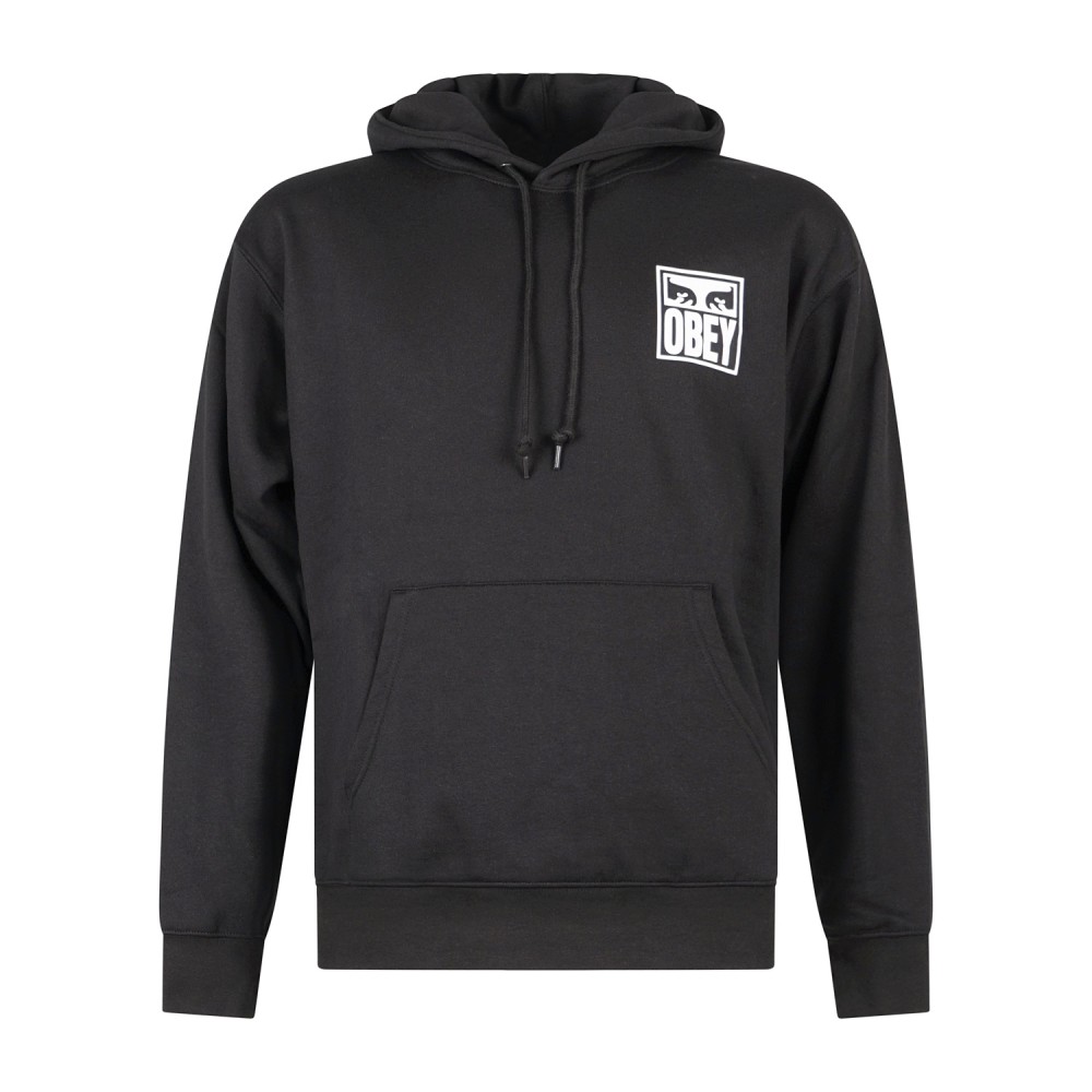 Obey - Felpa con cappuccio Eyes Icon nera con stampa logo per uomo | 112843126