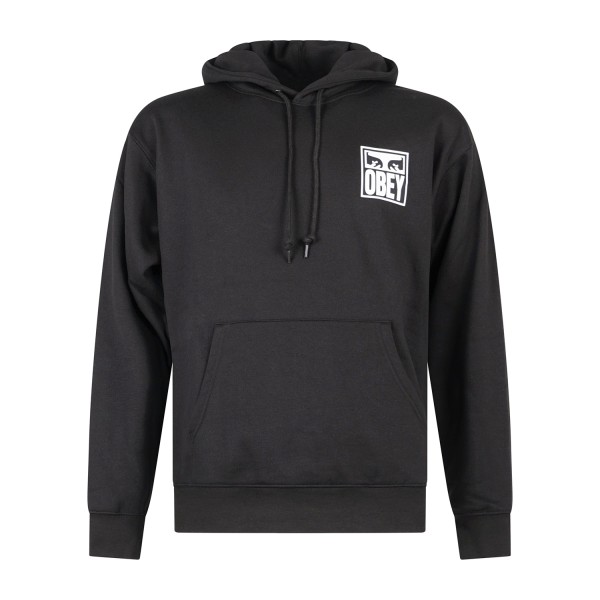 Obey - Felpa con cappuccio Eyes Icon nera con stampa logo per uomo | 112843126
