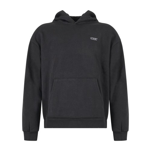 Obey - Felpa con cappuccio Treble Extra Heavy nera con stampa logo per uomo |