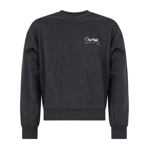 Obey - Felpa girocollo Autograph nera con stampa logo per uomo | 111600104 black