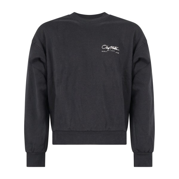 Obey - Felpa girocollo Autograph nera con stampa logo per uomo | 111600104 black