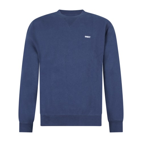 Obey - Felpa girocollo Established Works blu con ricamo logo per uomo |