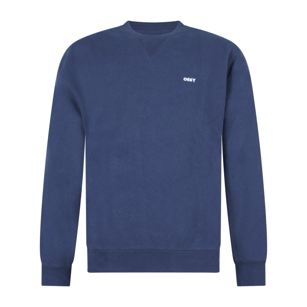 Obey - Felpa girocollo Established Works blu con ricamo logo per uomo |