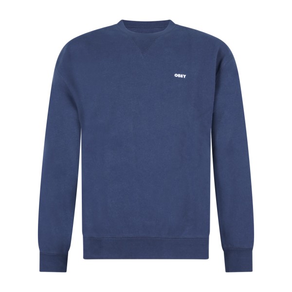 Obey - Felpa girocollo Established Works blu con ricamo logo per uomo |