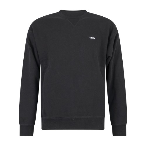 Obey - Felpa girocollo Established Works nera con ricamo logo per uomo |