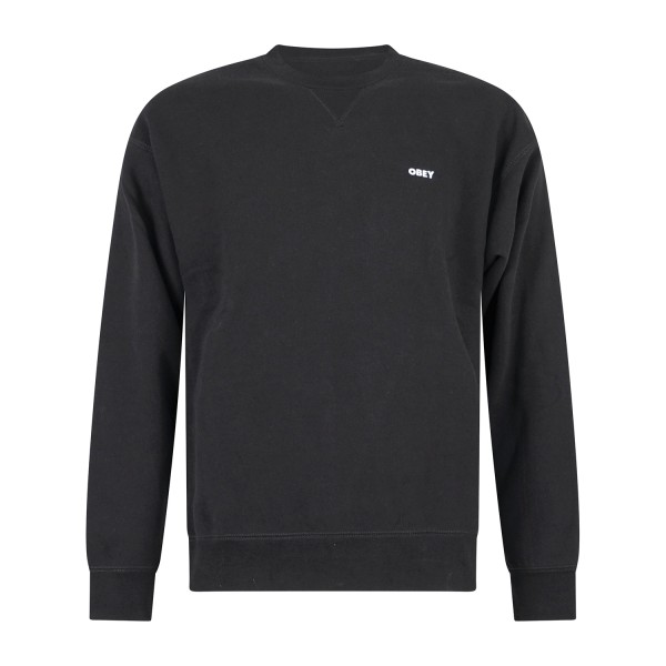 Obey - Felpa girocollo Established Works nera con ricamo logo per uomo |