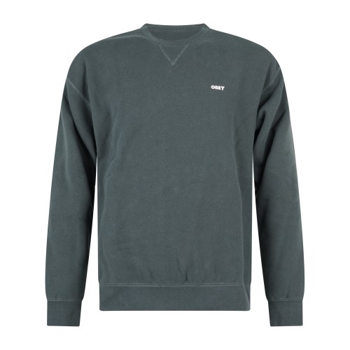 Obey - Felpa girocollo Established Works verde con ricamo logo per uomo |