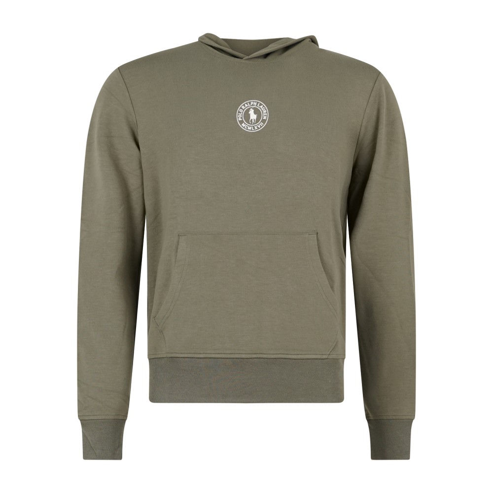 Polo Ralph Lauren - Felpa verde con cappuccio e stampa patch logo sul petto per