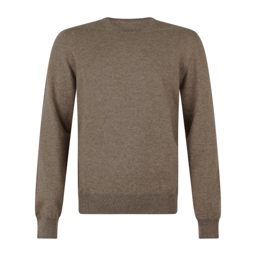 Gran Sasso - Maglione girocollo beige in cashmere per uomo | paricollo m/l