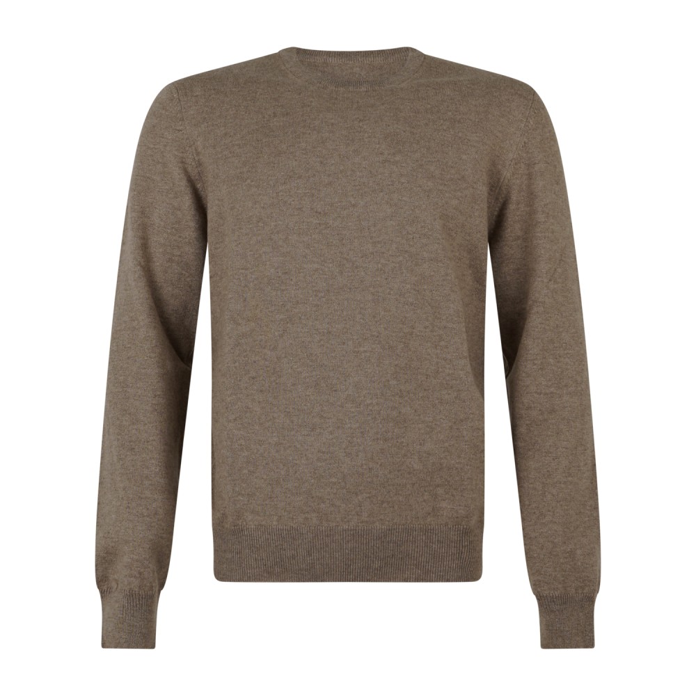 Gran Sasso - Maglione girocollo beige in cashmere per uomo | paricollo m/l