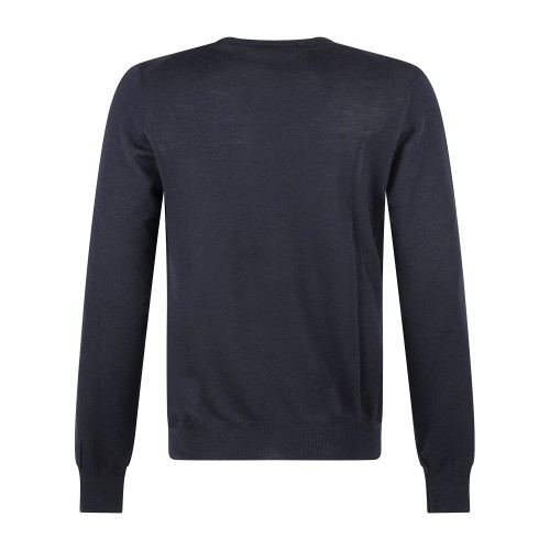 Gran Sasso - Maglione girocollo blu in lana super tasmania per uomo | paricollo 2