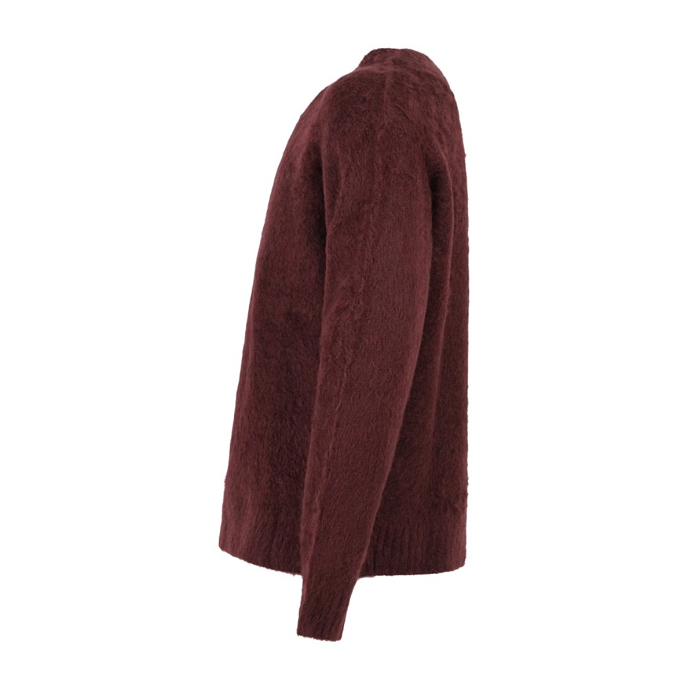 Daniele Alessandrini - Maglione girocollo bordeaux in misto lana effetto