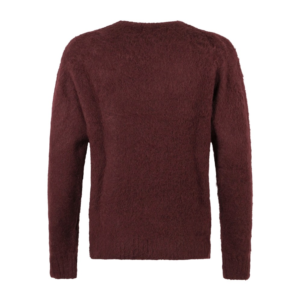 Daniele Alessandrini - Maglione girocollo bordeaux in misto lana effetto