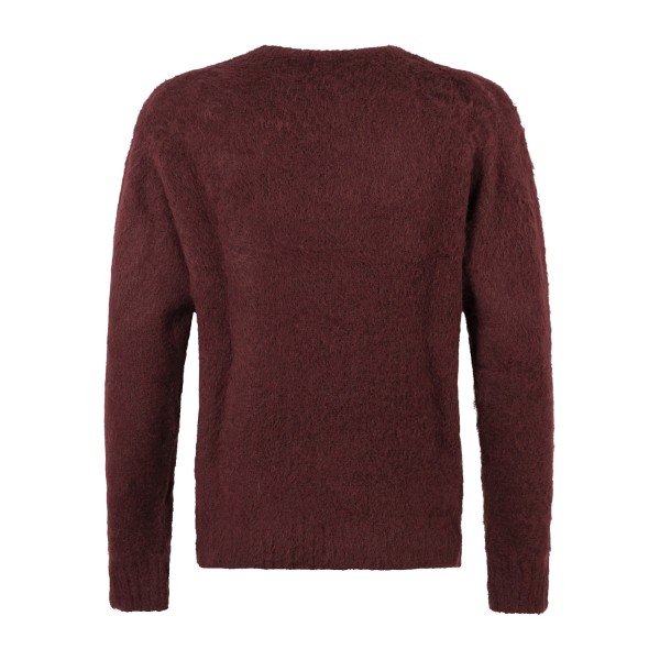 Daniele Alessandrini - Maglione girocollo bordeaux in misto lana effetto