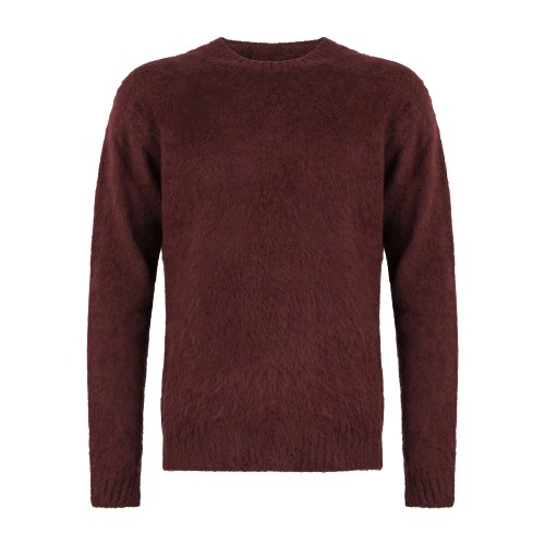 Daniele Alessandrini - Maglione girocollo bordeaux in misto lana effetto