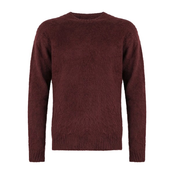 Daniele Alessandrini - Maglione girocollo bordeaux in misto lana effetto