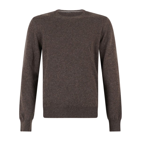 Gran Sasso - Maglione girocollo marrone in cashmere per uomo | paricollo m/l