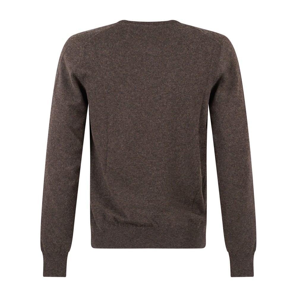 Gran Sasso - Maglione girocollo marrone in cashmere per uomo | paricollo m/l