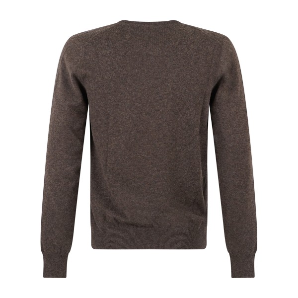 Gran Sasso - Maglione girocollo marrone in cashmere per uomo | paricollo m/l