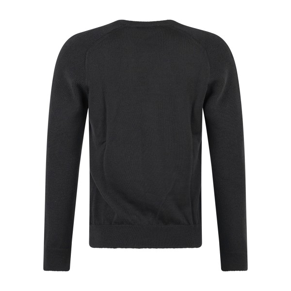 Gran Sasso - Maglione girocollo nero in lana vergine idrorepellente con