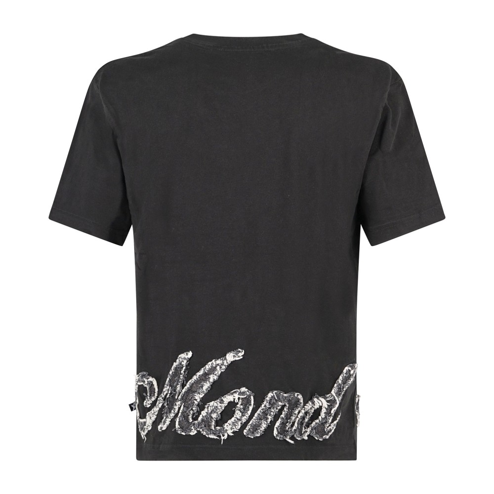 Richmond X - T-Shirt Boxy nera con logo ricamato per uomo | uxa26026tsjsc black