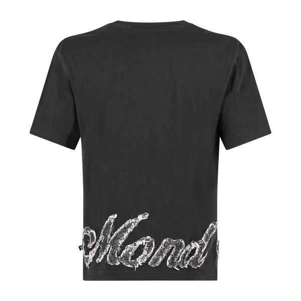 Richmond X - T-Shirt Boxy nera con logo ricamato per uomo | uxa26026tsjsc black