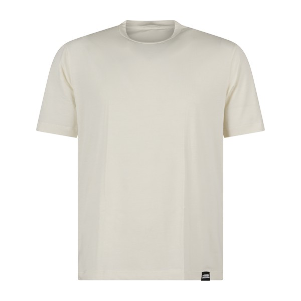 Dsquared2 - T-shirt girocollo beige in cotone patch logo retro per uomo |