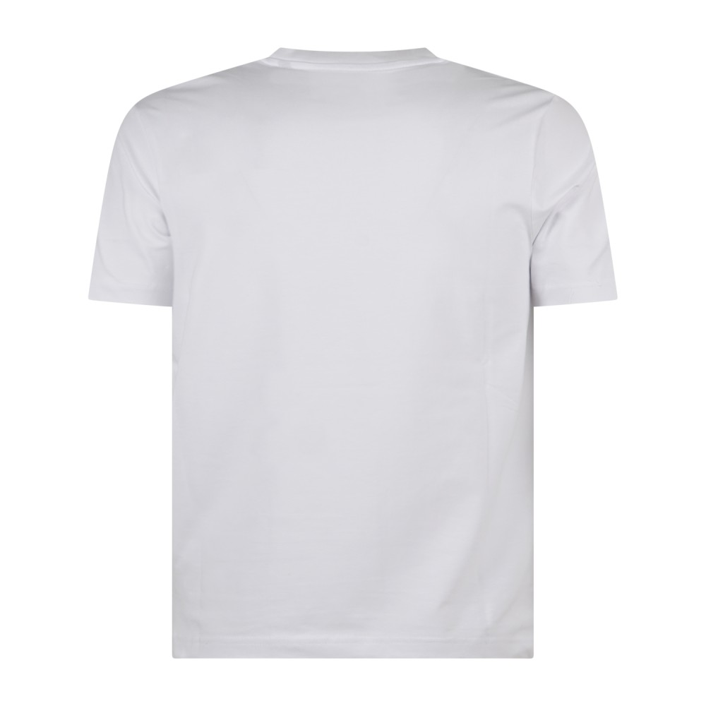 Markup - T-shirt girocollo bianca in cotone logo metallo regular fit per uomo |
